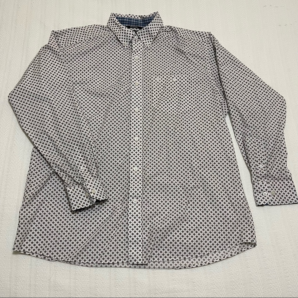 Ariat Men's Relentless White with Pattern Button Down Western Shirt - Size XL